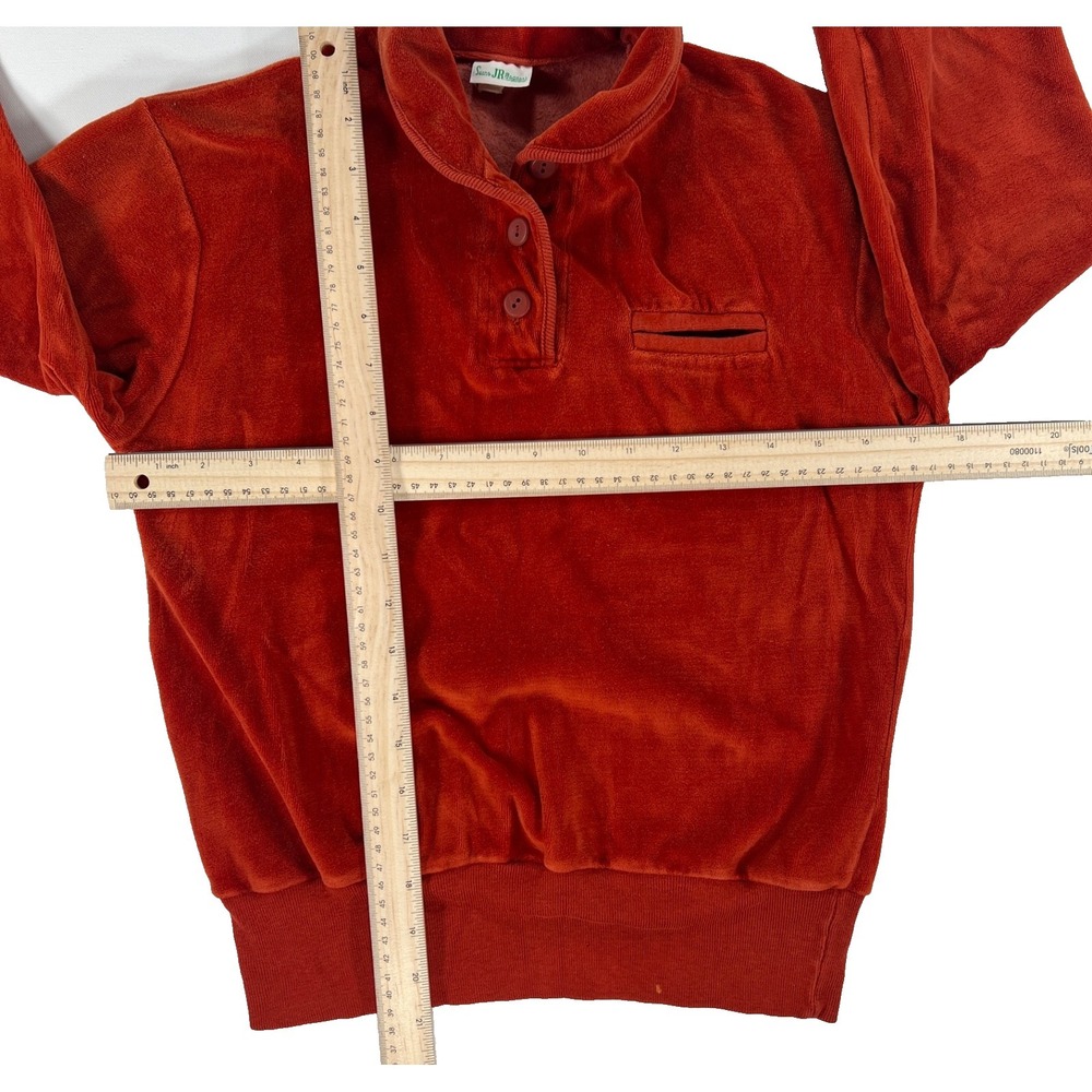 Sears Shirt Jr Bazaar Girls Medium Long Sleeve VTG Burnt Orange Retro Polyester - Picture 2 of 10